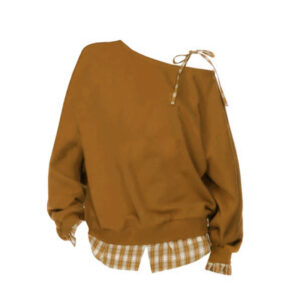 Off-Shoulder Tie Sweatshirt