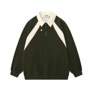 Preppy Style Contrasting Color Sweatshirt